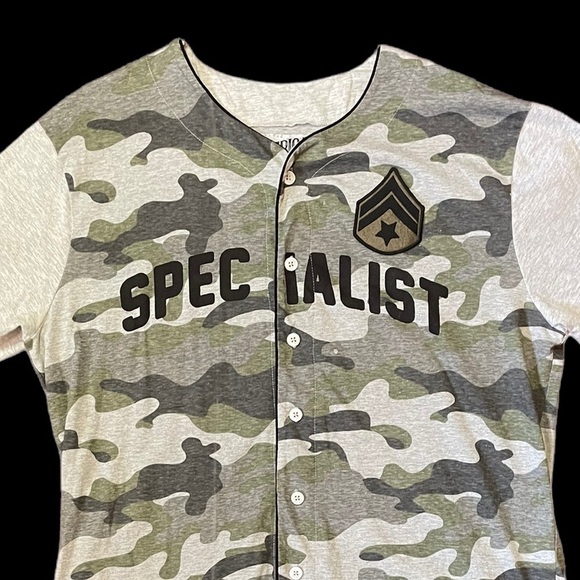 American Destiny mens camouflage short sleeve button down shirt athletic - Picture 3 of 10